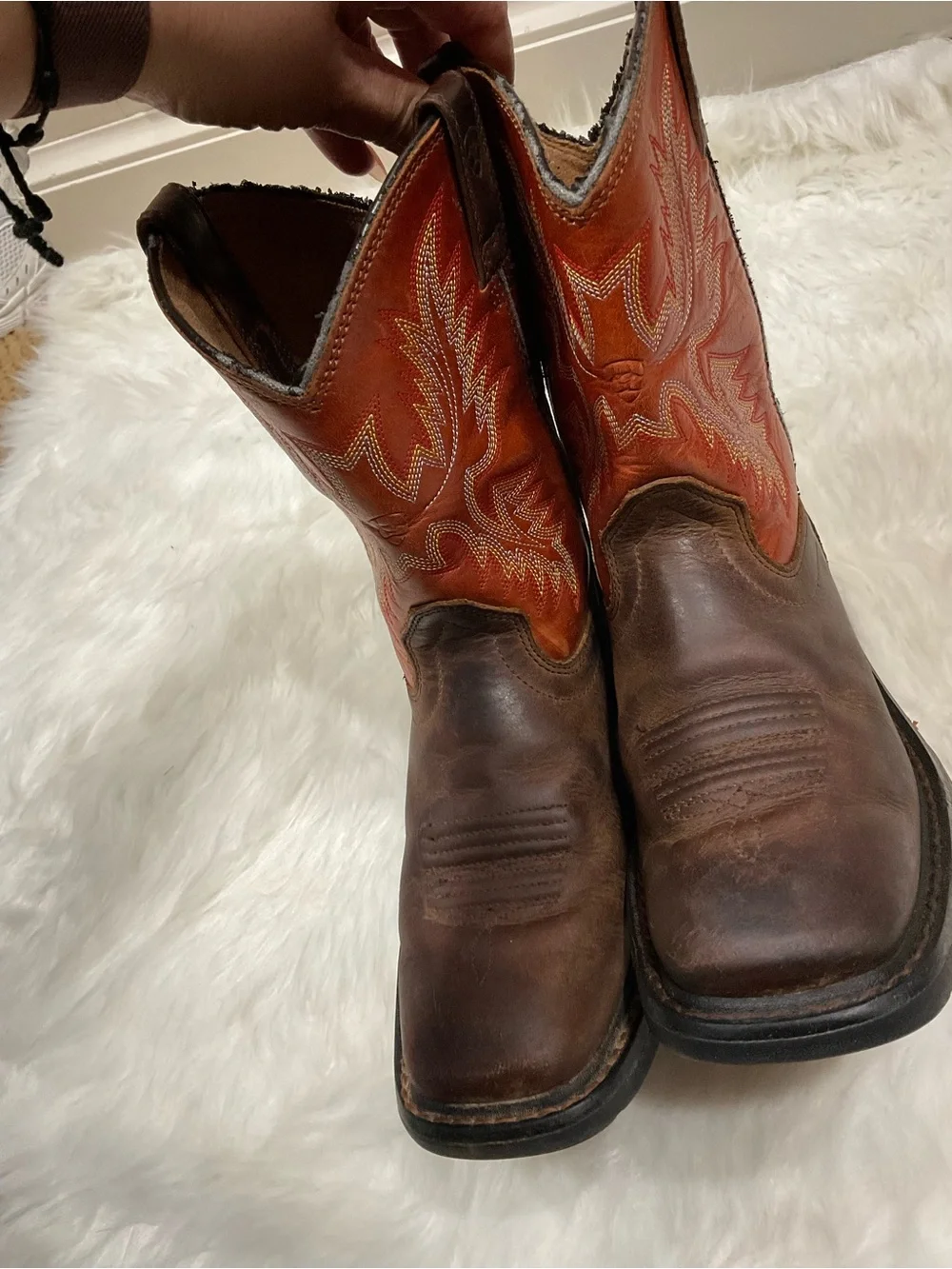 ARIAT BOYS' EARTH WORKHOG® WESTERN BOOTS - SQUARE TOE